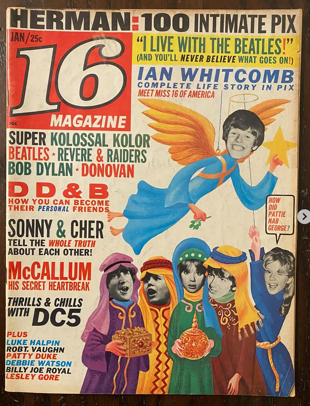 16 Magazine - January 1966 Vintage Teen Pop