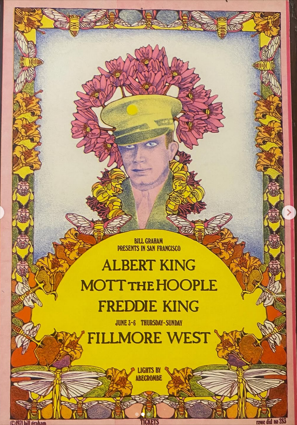 Albert King/Mott The Hoople Double-Sided Postcard, c. 1971 - Willyum Rowe
