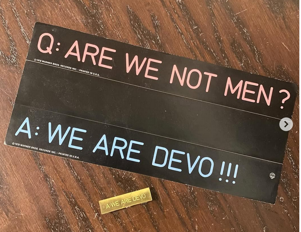 DEVO Vintage Promo Stickers - 1978 Q: Are We Not Men +1