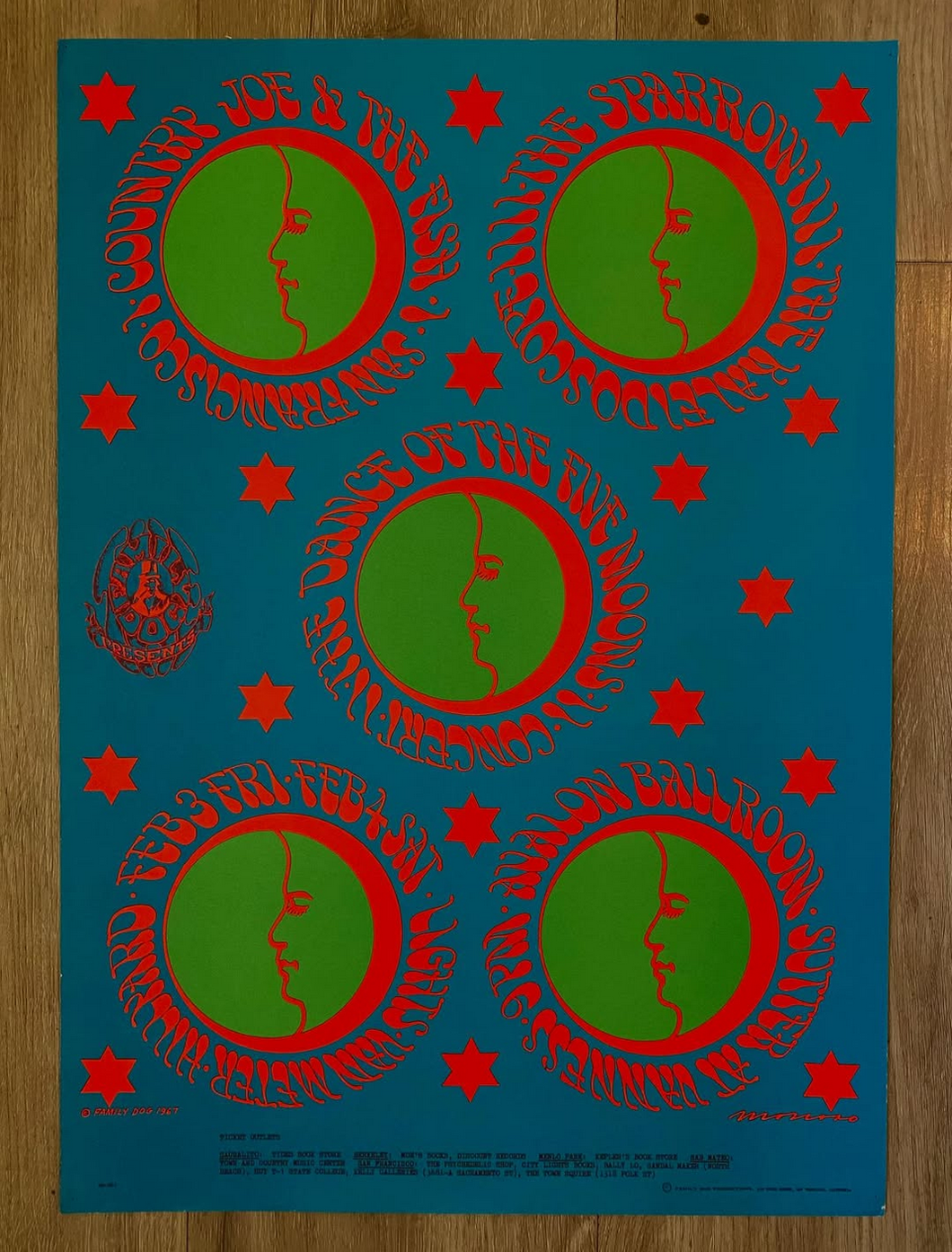 Family Dog - Dance of the Five Moons - Vintage Moscoso Rock Poster 1967