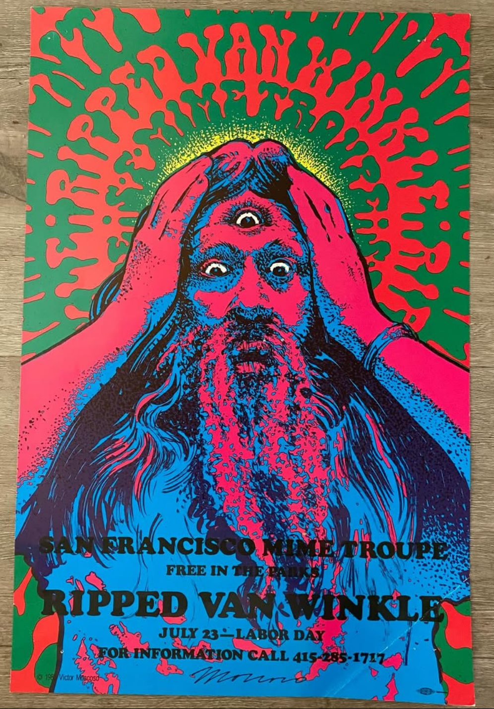 RIPPED VAN WINKLE Poster - Victor Moscoso - SF Mime Troupe