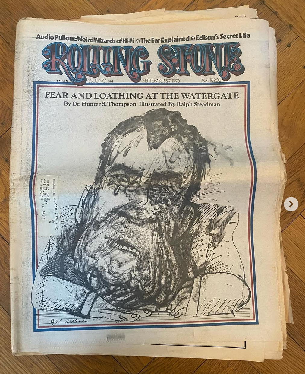 Rolling Stone Issue #144 - September, 1973 - Steadman - Nixon
